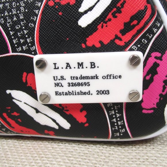 L.A.M.B. Worthington Satchel and Matching Wallet in Kiss Me Print with Dust Bag - Picture 4 of 16